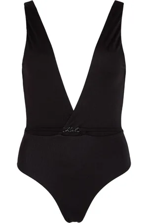 Karl Lagerfeld Metallic V-neck swimsuit