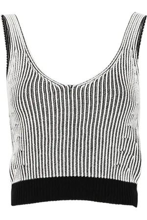 DKNY V-neck ribbed-knit top