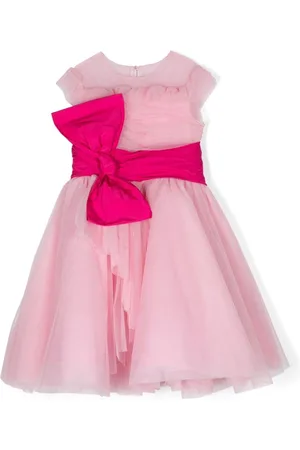 Marchesa Notte Bow-detail tulle dress
