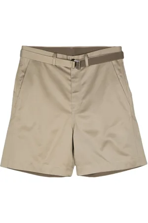 SACAI Wide-leg cotton chino shorts