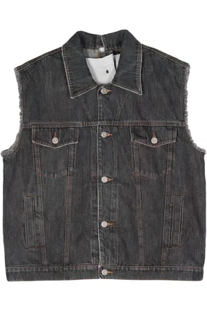 MAGLIANO Raw-cut detail cotton denim vest