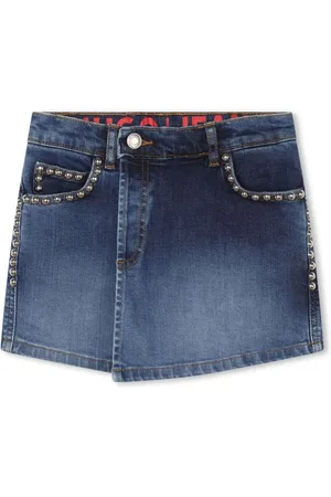 HUGO BOSS Stud-embellished denim skort