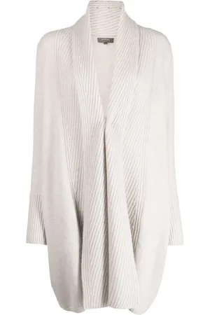 N.PEAL Ribbed-knit cashmere cardi-coat