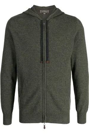 N.PEAL Drawstring-hood organic-cashmere cardigan