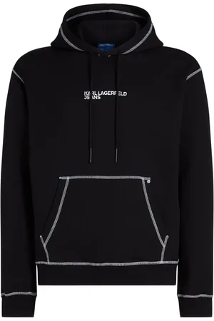 Karl Lagerfeld Logo-embroidered contrast-stitching drawstring hoodie