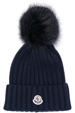 Moncler Logo-appliqué ribbed-knit beanie