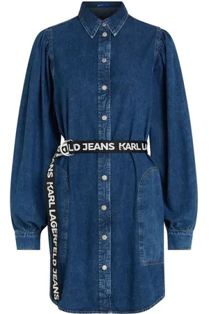Karl Lagerfeld Belted denim cotton shirtdress