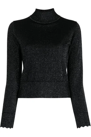 N.PEAL Sparkle-knit mock-neck jumper