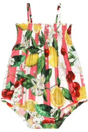 Dolce & Gabbana Striped graphic-print cotton romper