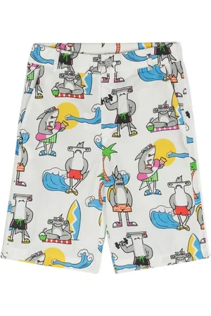 Stella McCartney Shark-print cotton shorts