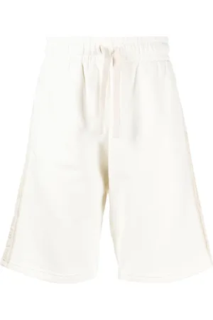 Palm Angels Logo-tape cotton track shorts
