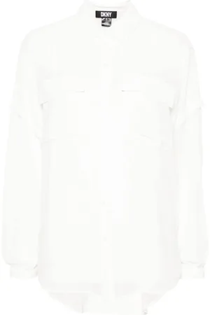 DKNY Button-up semi-sheer shirt