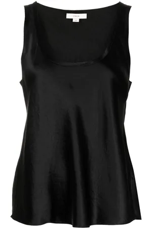 Vince Scoop-neck satin tank top