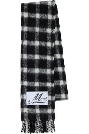 Marni Logo-appliqué checked scarf