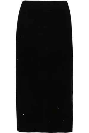 Brunello Cucinelli Sequinned ribbed midi skirt