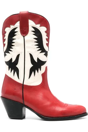 Ralph Lauren 65mm Western leather ankle boots