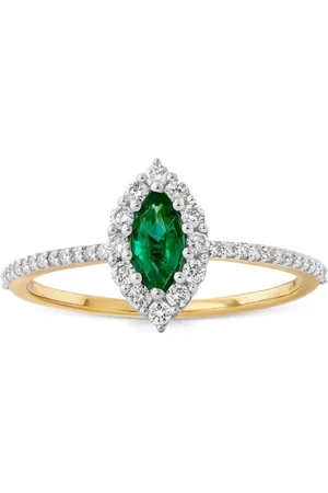 House of Meraki 18kt yellow Nayla emerald and diamond ring