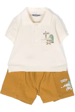 Moschino Logo-print polo-collar shorts set