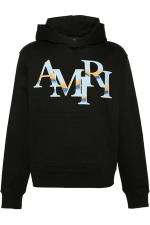 AMIRI Staggered-chrome cotton hoodie