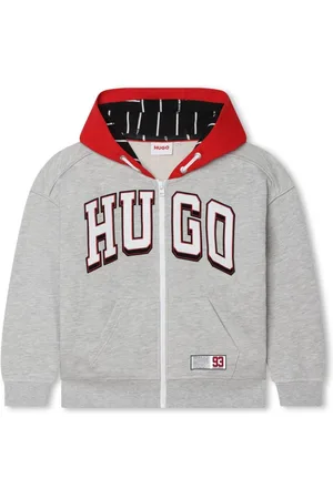HUGO BOSS Logo-appliqué zip-up hoodie