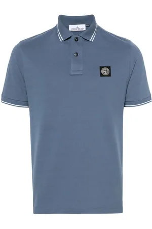 Stone Island Compass-motif cotton polo shirt
