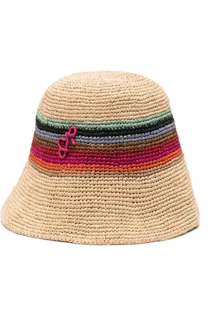 Ruslan Baginskiy Striped straw bucket hat