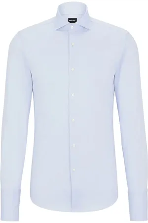 HUGO BOSS Plain spread-collar shirt