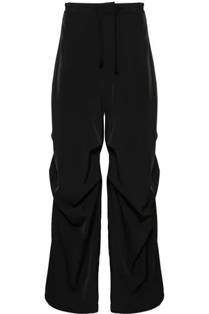 Maison Margiela Gathered-detail drawstring wide trousers