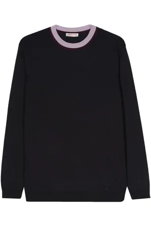 VALENTINO GARAVANI VLogo striped-neck jumper