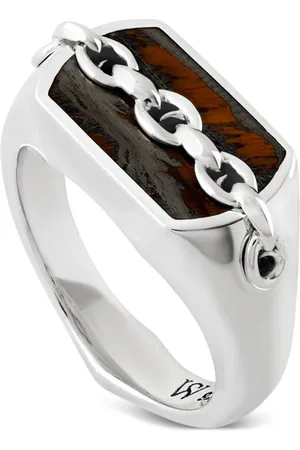 STEPHEN WEBSTER Inline tiger eye pinky ring