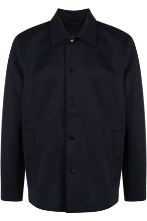 ALPHA Logo-appliqué button-up shirt jacket