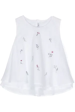 Il gufo Floral-embroidered top
