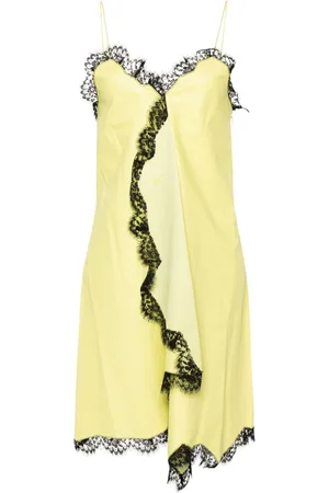 OFF-WHITE Leather lace-detail dress