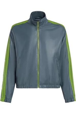 Marni Stripe-detail leather bomber jacket
