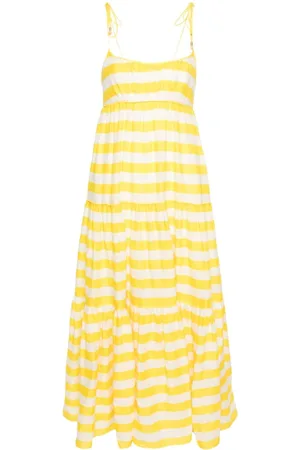 ZIMMERMANN Alight striped linen midi dress