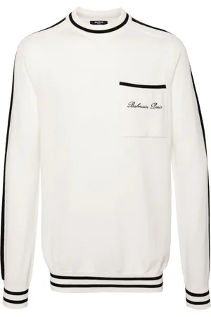 Balmain Logo-embroidered wool jumper