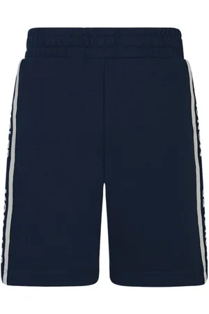 Moncler Logo-tape fleece cotton shorts
