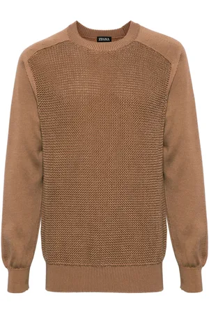 Ermenegildo Zegna Honeycomb-knit cotton-blend jumper