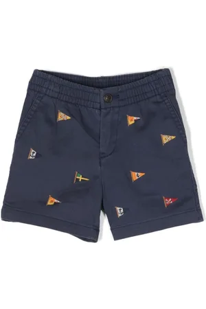 Ralph Lauren Flag-embroidered cotton shorts