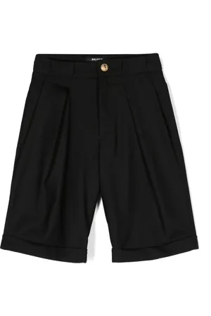 Balmain Pleated wool shorts