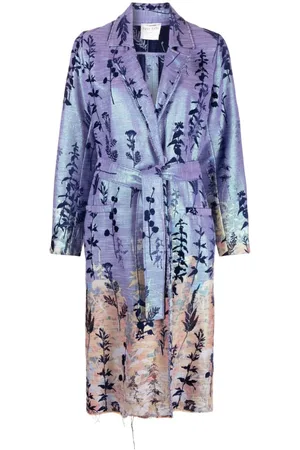 FORTE FORTE Single-breasted patterned-jacquard coat