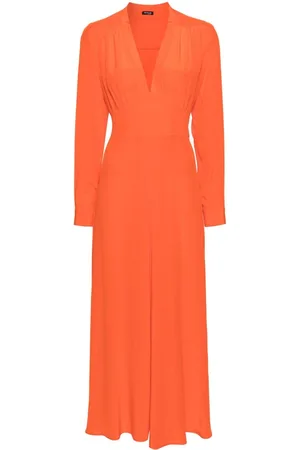 Kiton V-neck silk midi dress