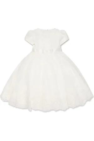 Sarah Louise Floral-embroidered short-sleeved dress