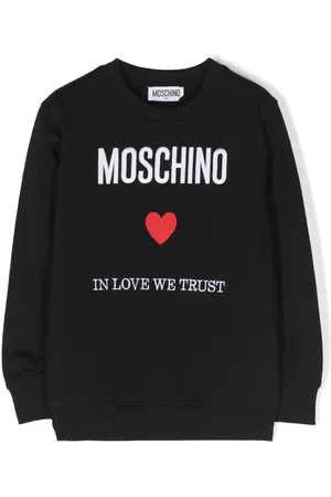 Moschino Embroidered-slogan cotton sweatshirt