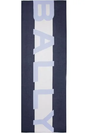 Bally Logo-intarsia frayed scarf