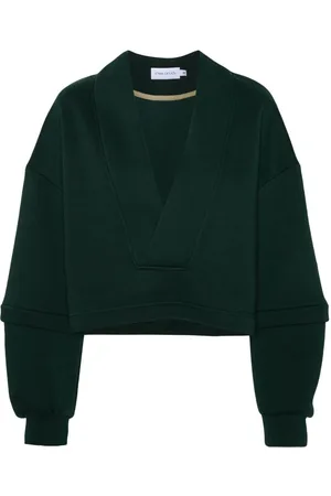 Ioana Ciolacu V-neck cotton-blend sweatshirt