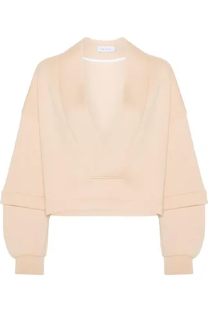 Ioana Ciolacu V-neck cotton-blend sweatshirt