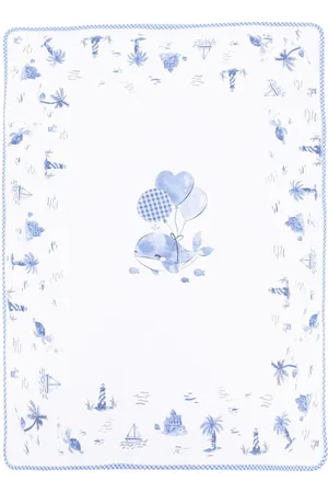MONNALISA Marine-print padded blanket