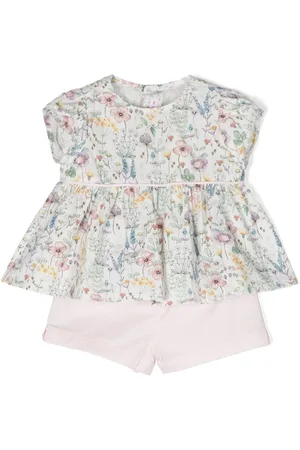 Il gufo Floral-motif shorts set