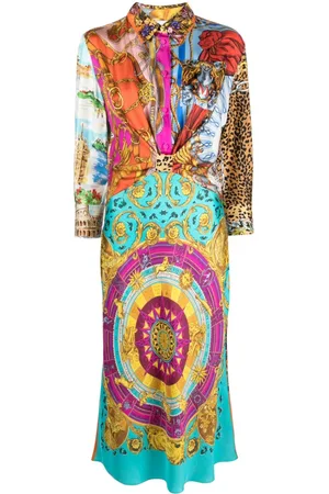 Moschino Graphic-print silk midi dress